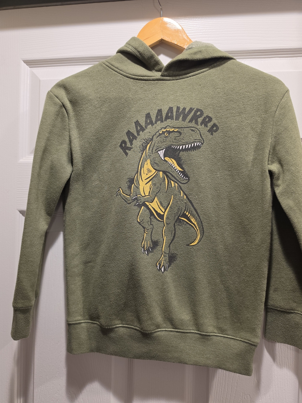 jumping beans Olive Green Hoodie with Dino Graphic